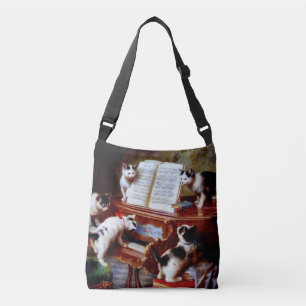 Carl Reichert Kittens die Piano afspelen Crossbody Tas