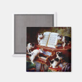 Carl Reichert Kittens die Piano afspelen Magneet (Voorkant / Achterkant)
