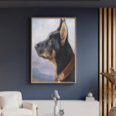  Carl Reichert Portret van een doberman Canvas Afdruk