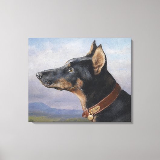 Carl Reichert Portret van een doberman Canvas Afdruk (Voorkant)