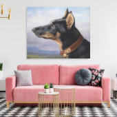 Carl Reichert Portret van een doberman Canvas Afdruk (Insitu (Woonkamer))