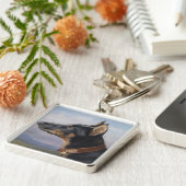  Carl Reichert Portret van een Doberman Sleutelhanger (Zijkant)