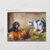 Carl Reichert Schilderij Brave Kitten Postcrossing Briefkaart (Voorkant / Achterkant)