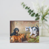 Carl Reichert Schilderij Brave Kitten Postcrossing Briefkaart (Staand voorkant)