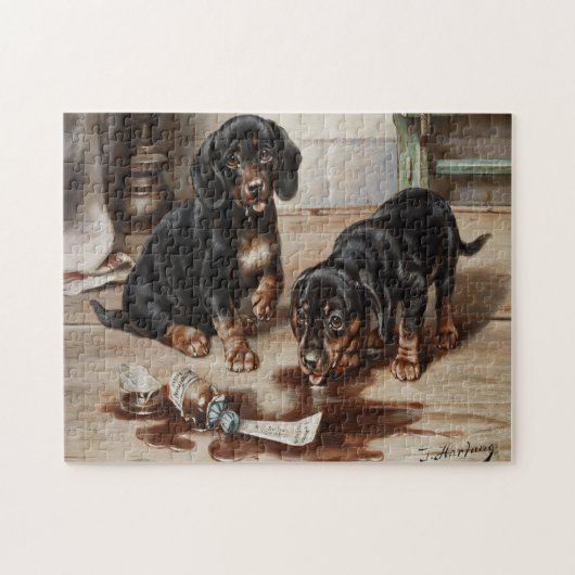 Carl Reichert's Dogs Oil Painting Legpuzzel (Horizontaal)