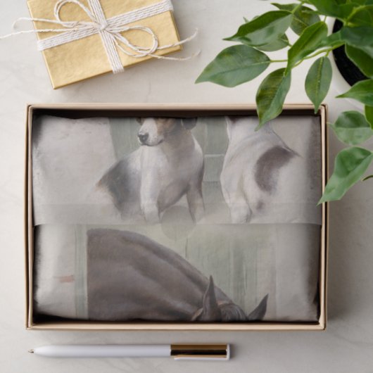 Carl Richert | Paarden en honden Tissuepapier (Geschenk)