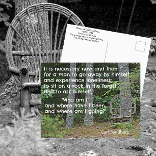 Carl Sandburg citaat Wie ben ik fotografische ansi Briefkaart