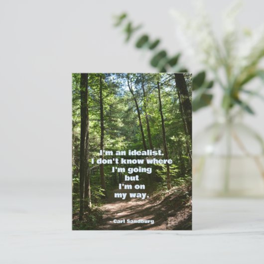 Carl Sandburg Ik ben een idealist Quote Photograph Briefkaart (Staand voorkant)