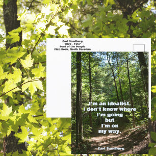 Carl Sandburg Ik ben een idealist Quote Photograph Briefkaart