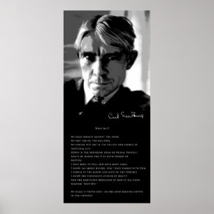 CARL SANDBURG's POEM: WIE BEN IK? Poster