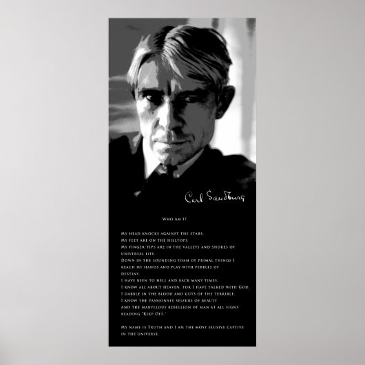 CARL SANDBURG's POEM: WIE BEN IK? Poster (Voorkant)