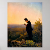 Carl Spitzweg, Das Abendbrevier, Deutsche Malerei Poster (Voorkant)