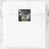 Carl Spitzweg - Der arme Poet - Deutsche Malerei Vierkante Sticker (Tas)