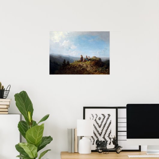 Carl Spitzweg Girls op een plek Poster (Thuiskantoor)