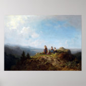 Carl Spitzweg Girls op een plek Poster (Voorkant)