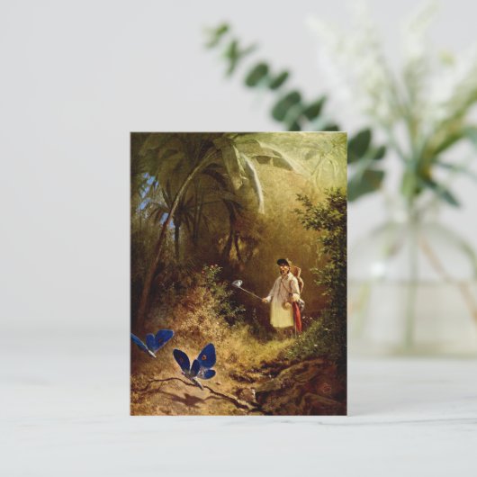 Carl Spitzweg - The Butterfly Hunter Briefkaart (Staand voorkant)