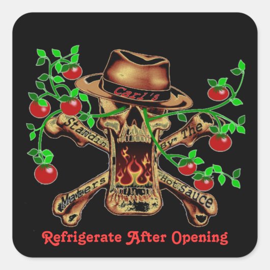 Carl staat achter de zaak vierkante sticker (Voorkant)