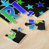 "CARL" voornaam, afgekort "HAPPY BIRTHDAY" Legpuzzel (Zijkant)