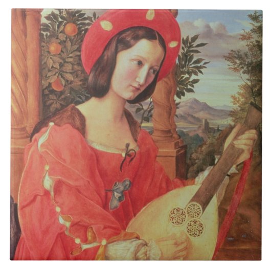 Carla Bianca von Quandt, c.1820 (olie op doek) Tegeltje (Voorkant)