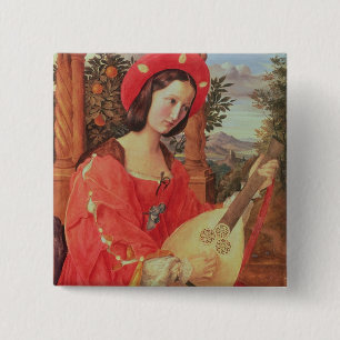 Carla Bianca von Quandt, c.1820 (olie op doek) Vierkante Button 5,1 Cm