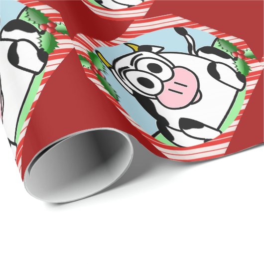 Carla Cow kerstpapier Cadeaupapier (Rol Hoek)