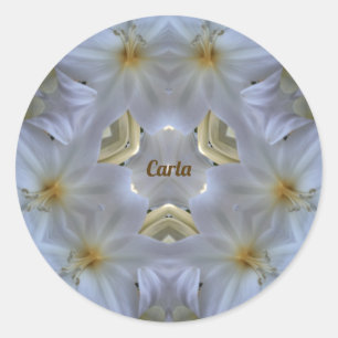 CARLA ~ EASTER LILY WHITE RELIGIOUS ~ RONDE STICKER