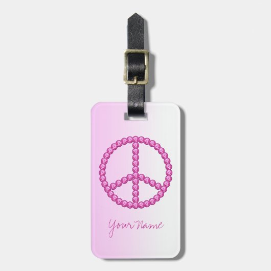 Carleigh's roze Bagagelabel voor vredesopbouw (Voorkant verticaal)