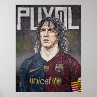 Carles Puyol FC Barcelona Legende Artistieke Schet Poster