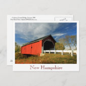 Carleton Covered Bridge Swanzey NH, New Hampshire Briefkaart (Voorkant / Achterkant)
