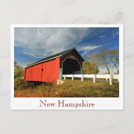 Carleton Covered Bridge Swanzey NH, New Hampshire Briefkaart (Voorkant)