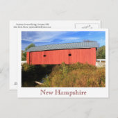 Carleton Covered Bridge Swanzey NH side uitzicht Briefkaart (Voorkant / Achterkant)