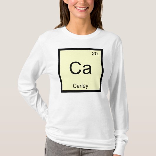 Carley Name Chemistry Element Periodic Table T-shirt (Voorkant)