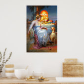 Carlier: Elegant Lady en haar Dog Poster (Keuken)