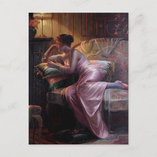 Carlier: Elegant Lady met Mirror Briefkaart (Voorkant)
