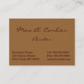 Carlier: Elegant Lady met Mirror Visitekaartje (Achterkant)