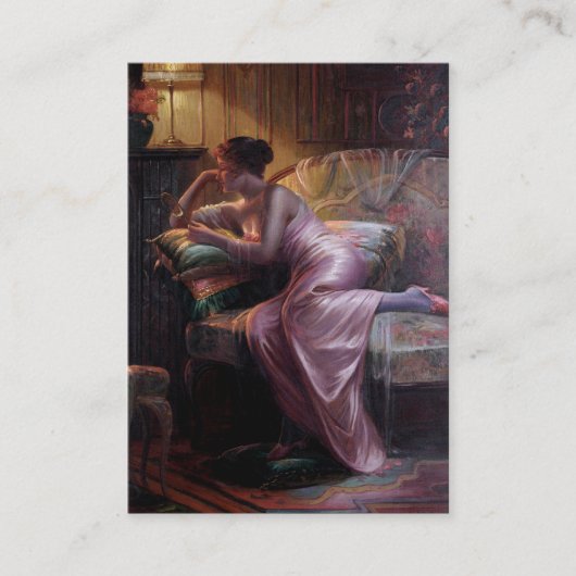Carlier: Elegant Lady met Mirror Visitekaartje (Voorkant)