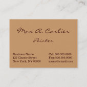 Carlier: Voorbereiding van de partij Visitekaartje (Achterkant)