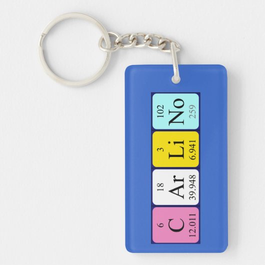 Carlino periodieke lijstnaam keyring sleutelhanger (Voorkant)