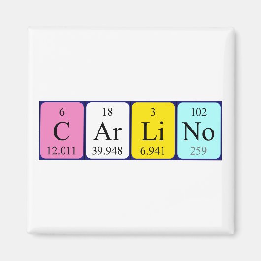 Carlino periodieke tabelnaam magneet (Voorkant)