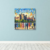 Carlisle Kasteel Historisch Monument Uitgerekte Ca Canvas Afdruk (Insitu (Houten vloer))