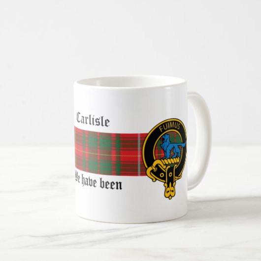Carlisle Scottish Crest en Tartan mok (Voorkant rechts)