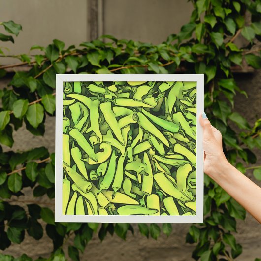 Carliston Banana Peppers Black Poster