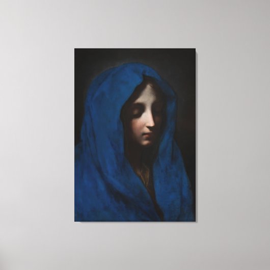 Carlo Dolci (1616-1687) - Blauwe Madonna Canvas Afdruk (Voorkant)