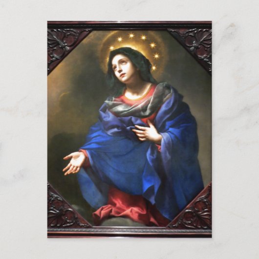Carlo Dolci , Italië, 1616-1686 Madonna in Glory,  Briefkaart (Voorkant)