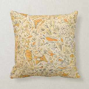Carlos Abstract Gold Black en Gele Dee Flouton Kussen