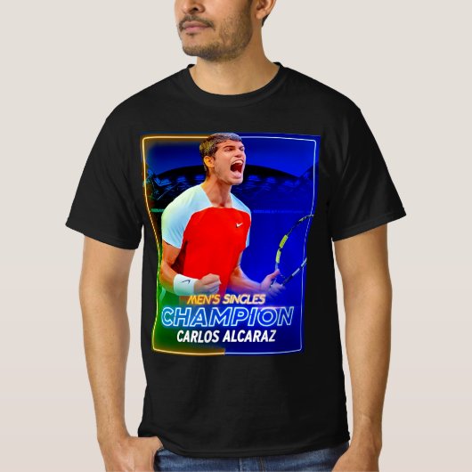 " Carlos Alcaraz Winner 2022 US Open Tennis Champi T-shirt (Voorkant)