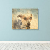 Carlos B. Dog Chihuahua Waterverf Canvas (Insitu (Houten vloer))