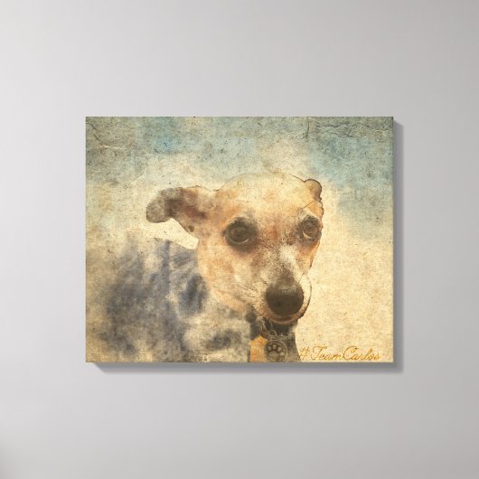 Carlos B. Dog Chihuahua Waterverf Canvas Afdruk (Voorkant)