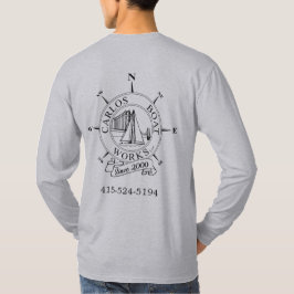 Carlos Boat Works LLC Logo Gray Basic met lange mo T-shirt