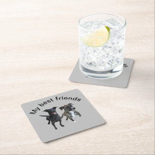 Carlos dogs Square Papier Onderzetter
